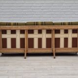 1970s, Danish 3 seater sofa, original condition, furniture wool, solid oak wood.