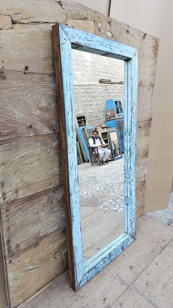 Miroir en teck birman