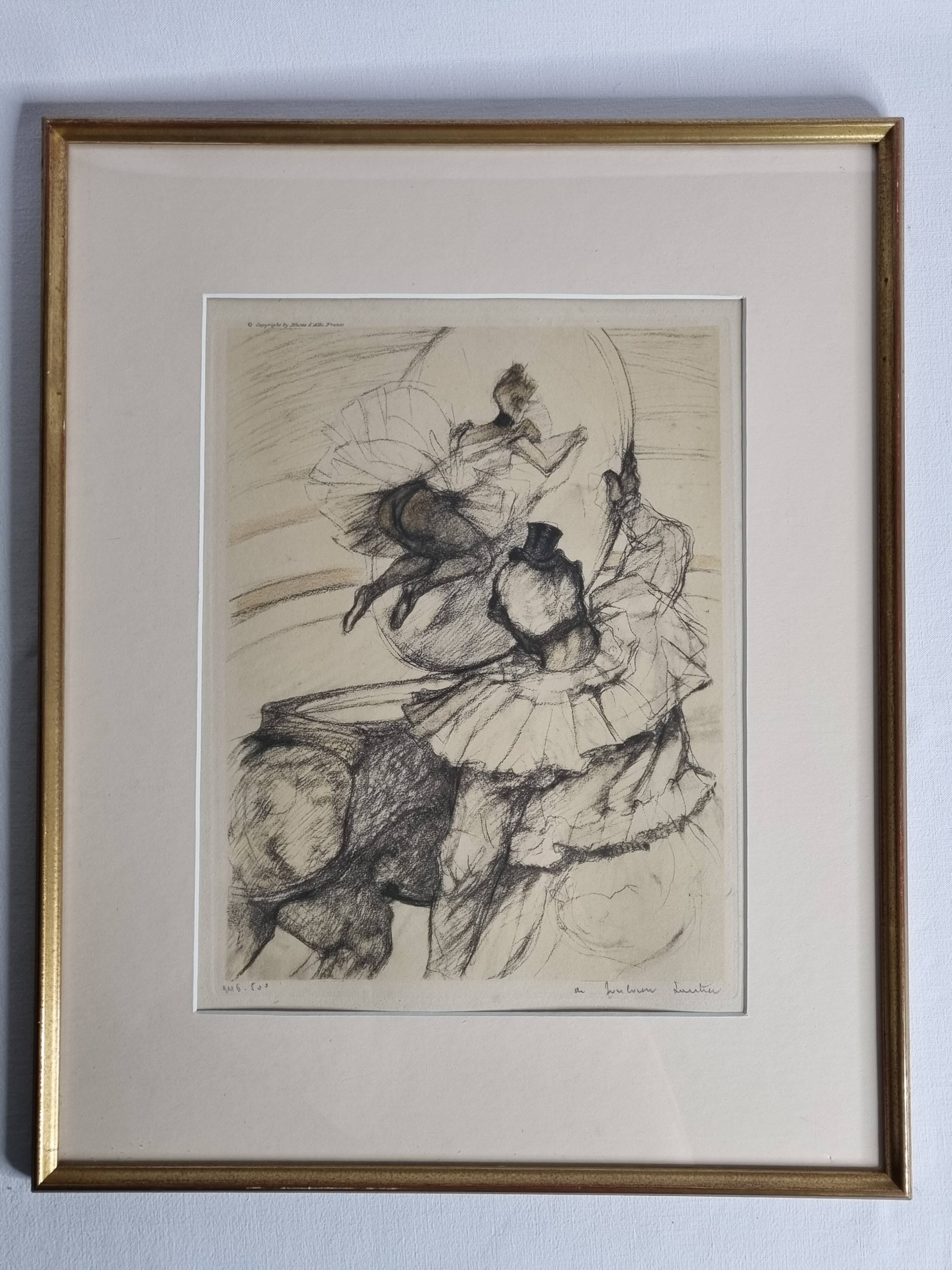Numbered lithograph after Toulouse-Lautrec - "Panel Work Through a Hoop", 1952