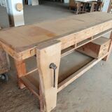Old solid wood carpenter's workbench