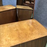 Hairdresser 1970s in teak and oak blond feet compass