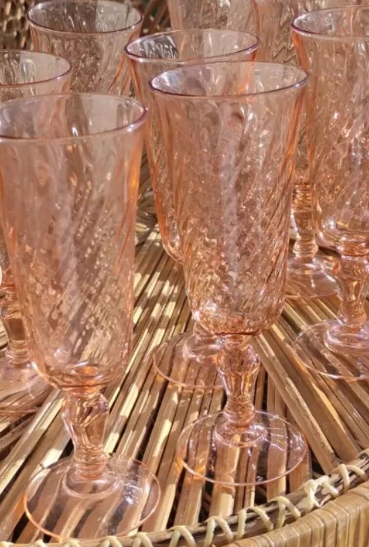 Champagne flutes rosaline d'arcoroc luminarc roses