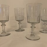 Set of 4 glasses and 1 carafe model Mirabeau early twentieth century