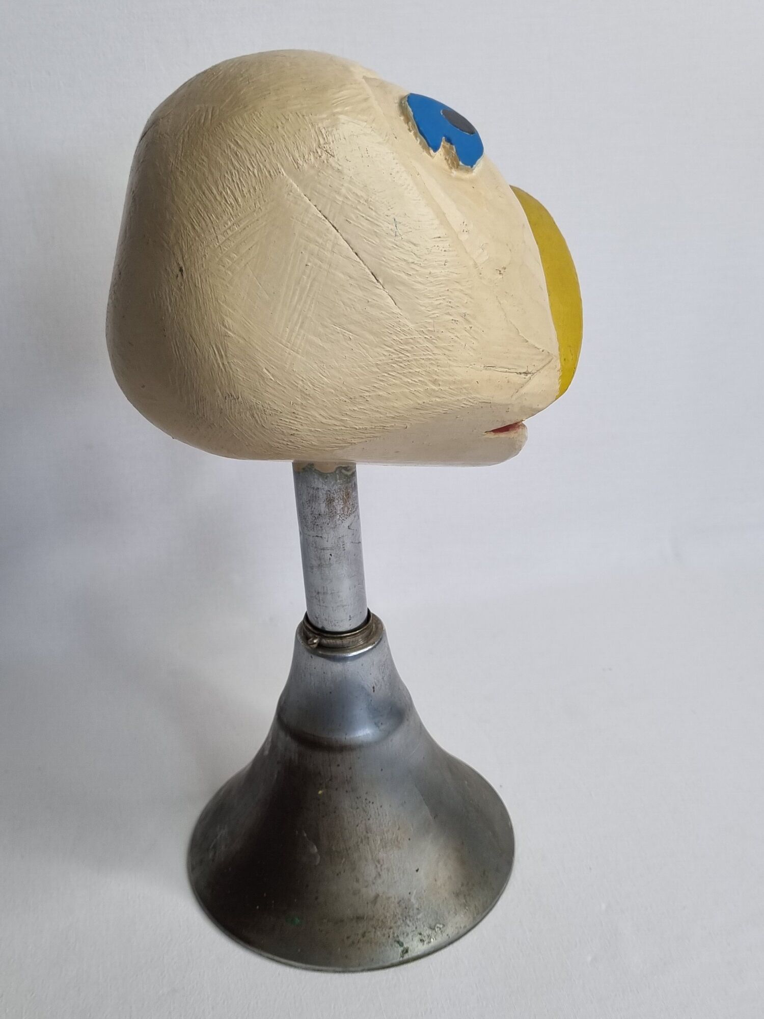 Carved hat door, folk art object carved from a painted piece of wood, 34 cm