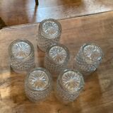 Set of 6 cut crystal water glasses