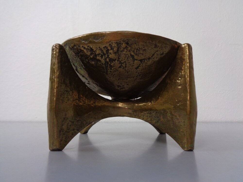 Brutalist Bronze Candleholder by Michael Harjes, 1960s