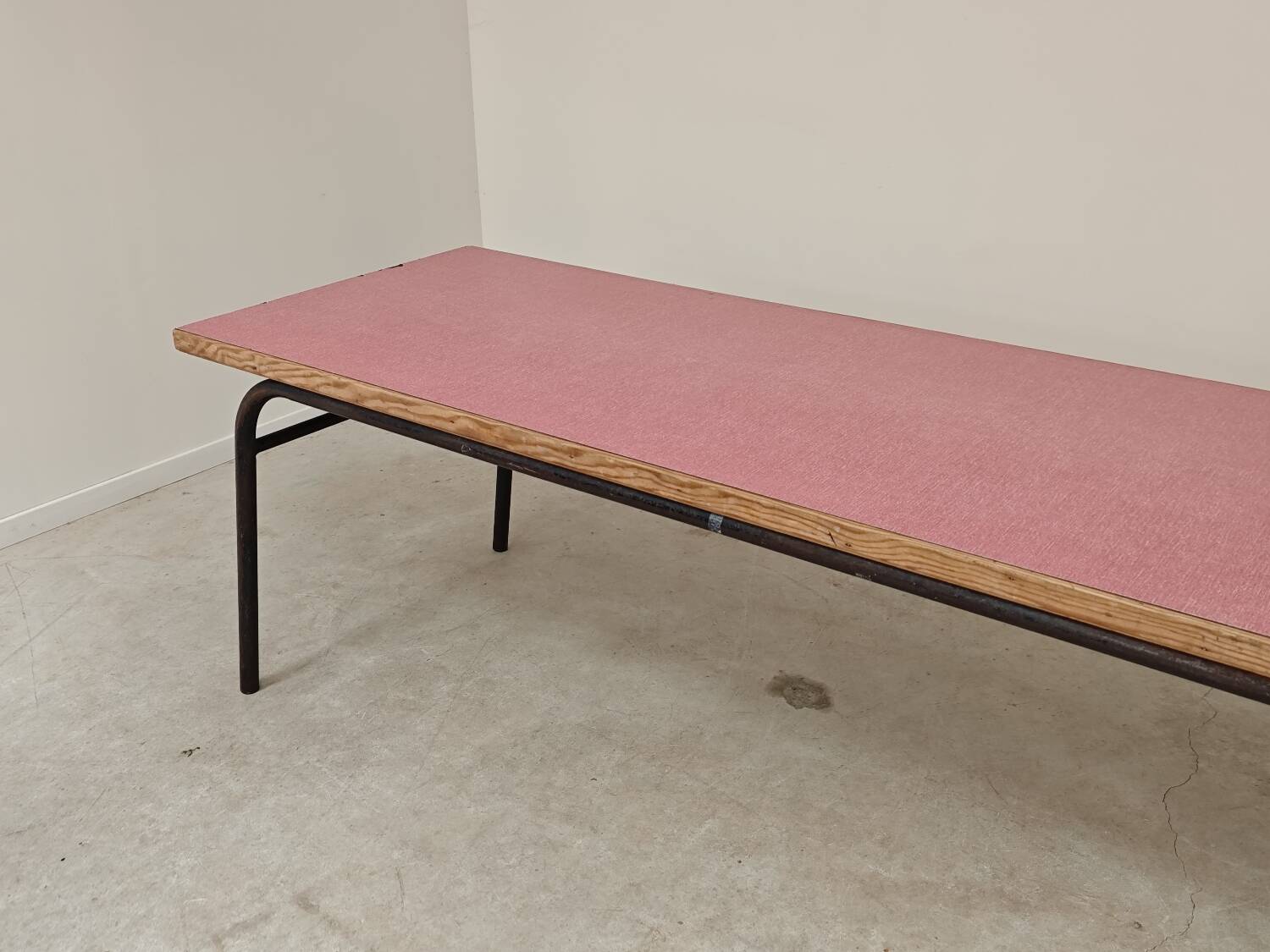 1960s pink Formica and metal refectory table