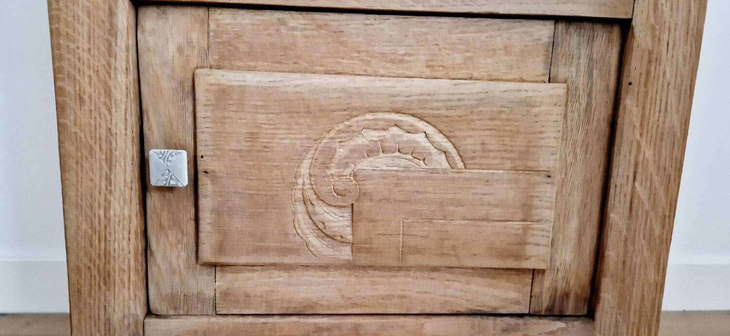 Art deco style oak bedside table from the 1920s