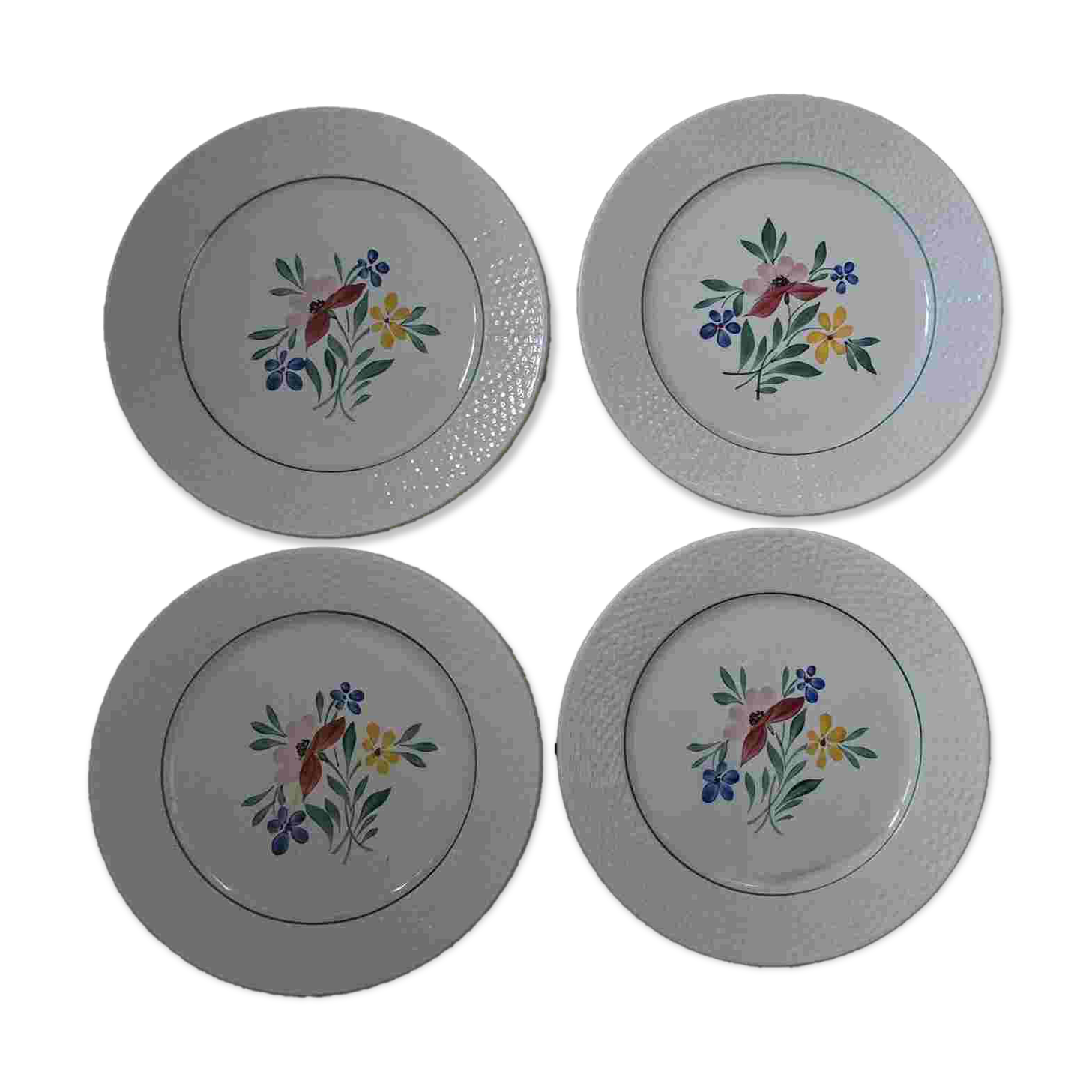 4 flat plates Fabiola Digoin Sarreguemines