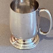 Vintage English Silver Plate Tankard Mug Elegant Footed Pewter Style Tea Cup