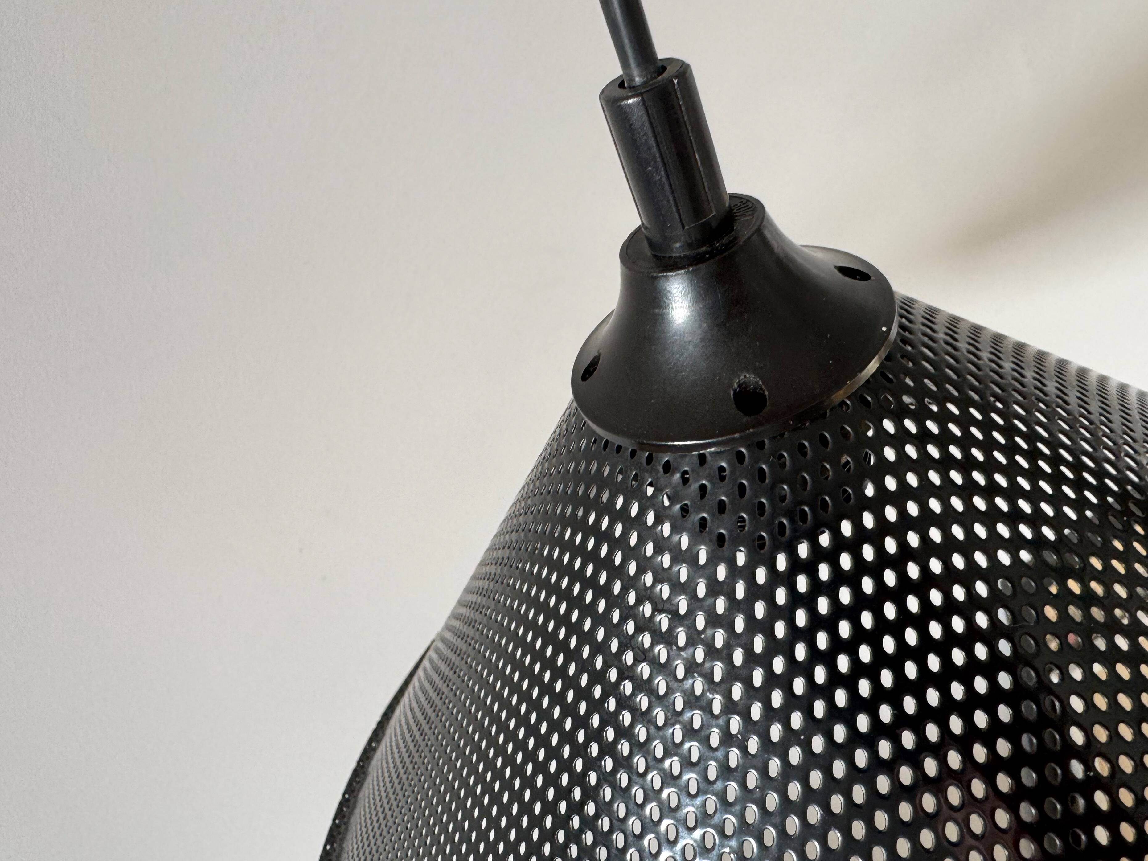 Postmodern perforated metal hanging lamp from the 80s