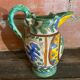 Antique Style Monaco Perugia Ceramic Pitcher with Multicolored Bird Decoration
