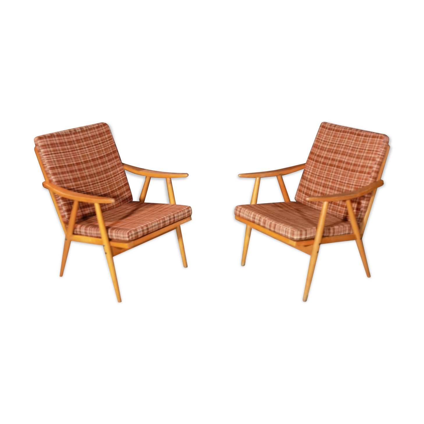 Paire de fauteuils Thonet modèle Boomerang