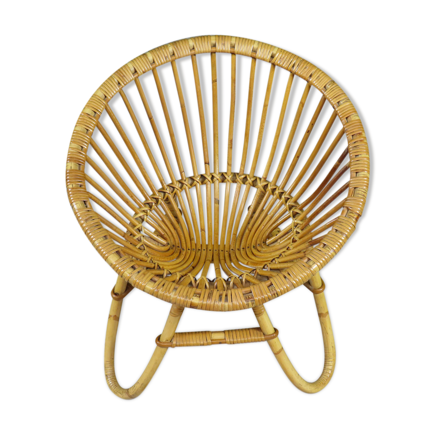 Kid's chair rattan sun shape