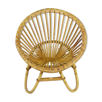Kid's chair rattan sun shape