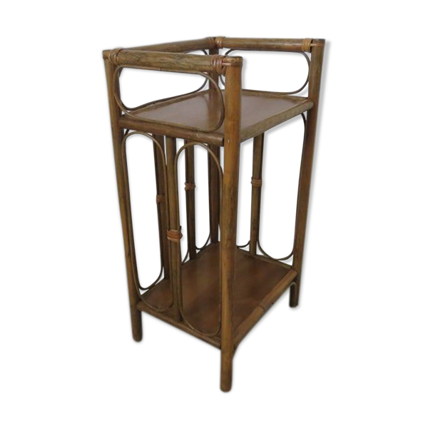 Table de chevet ou étagère en rotin années 60 70