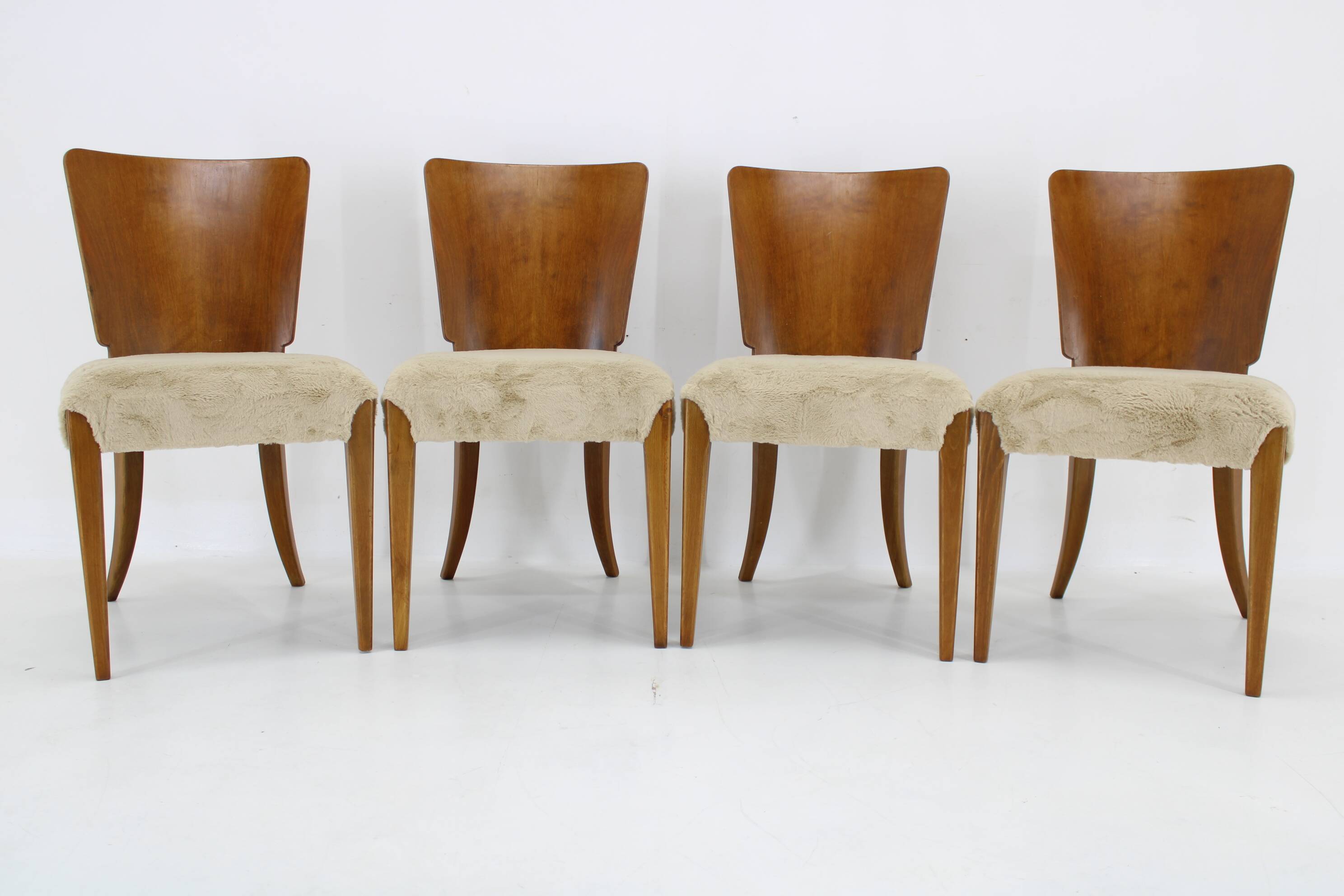 Chaises de Salle à Manger Jindrich Halabala H-214 des années 1950 pour UP Závody, Set de 4