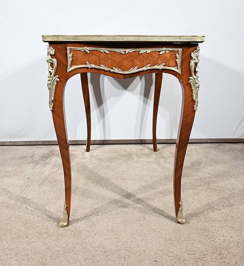 Rosewood and Marquetry Desk Table, Louis XV style – Early 20th century