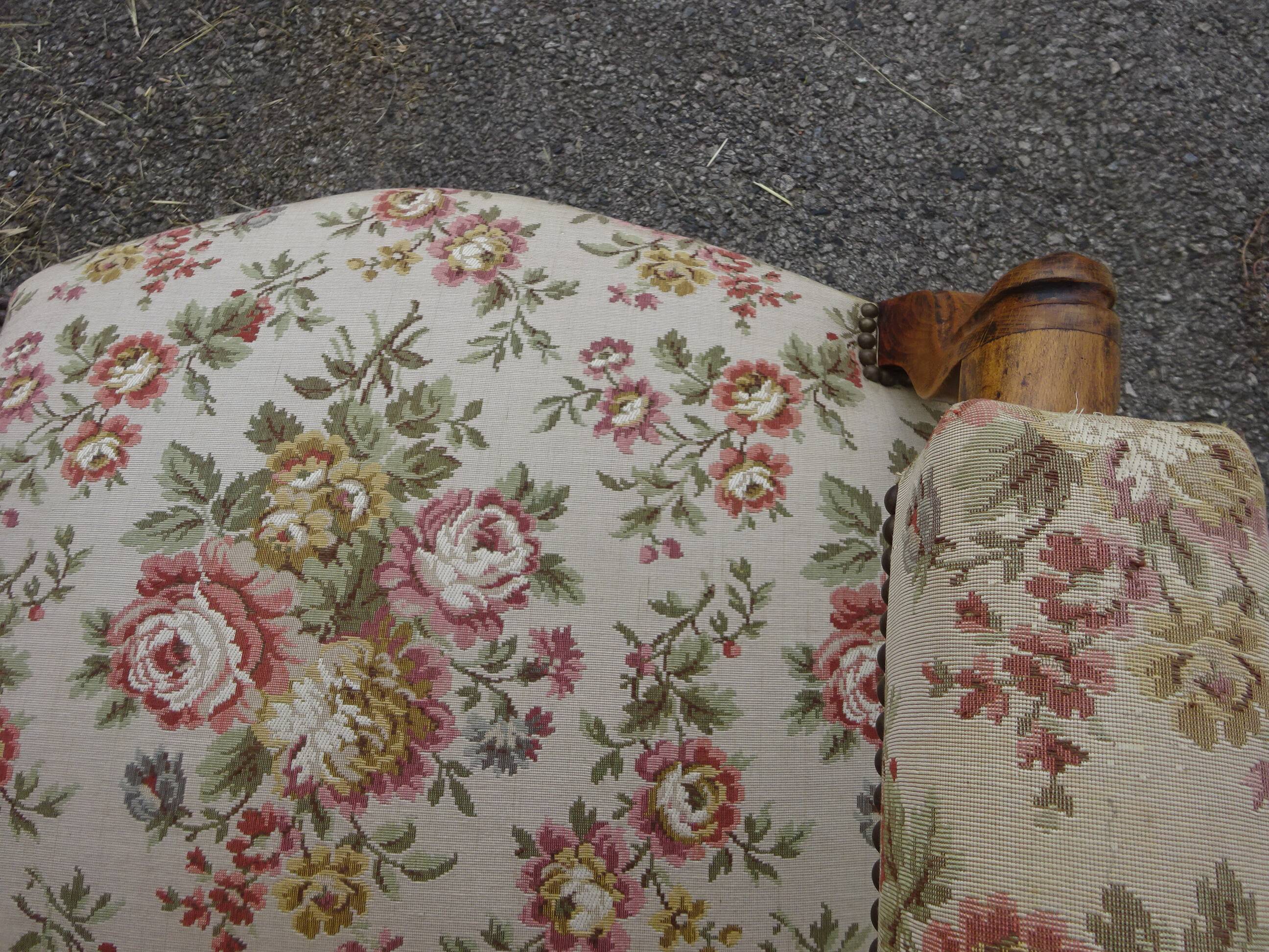 Antique Voltaire armchair with 4-position reclining backrest