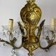 Paire d’appliques bronze et cristal
