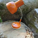 Vintage orange metal bedside lamp from the 60s / 70s