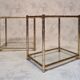 Pair of bamboo sofa ends - golden brass - ca 1980