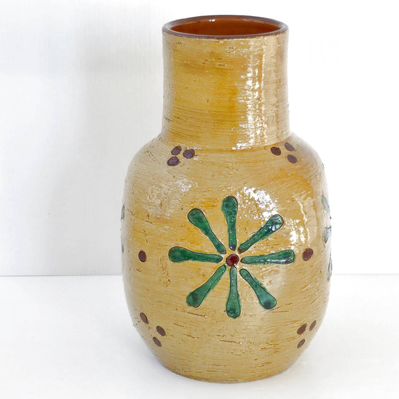 Vintage italian vase 1950 ceramic by aldo londi for bitossi 50s 1950s