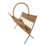 metal and rattan magazine rack