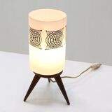 Mid-century sixties table lamp with opaline glass shade, France