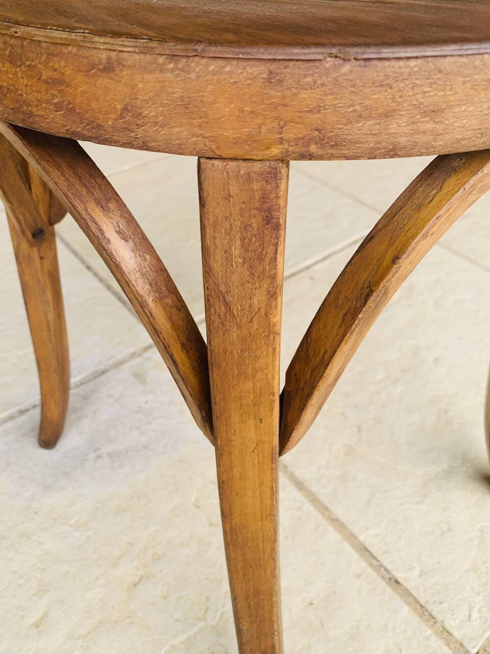 Curved Wood Stool Vintage, Baumann, Circa 1950s/1960s