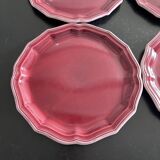 Service de 4 assiettes provençales bordeaux