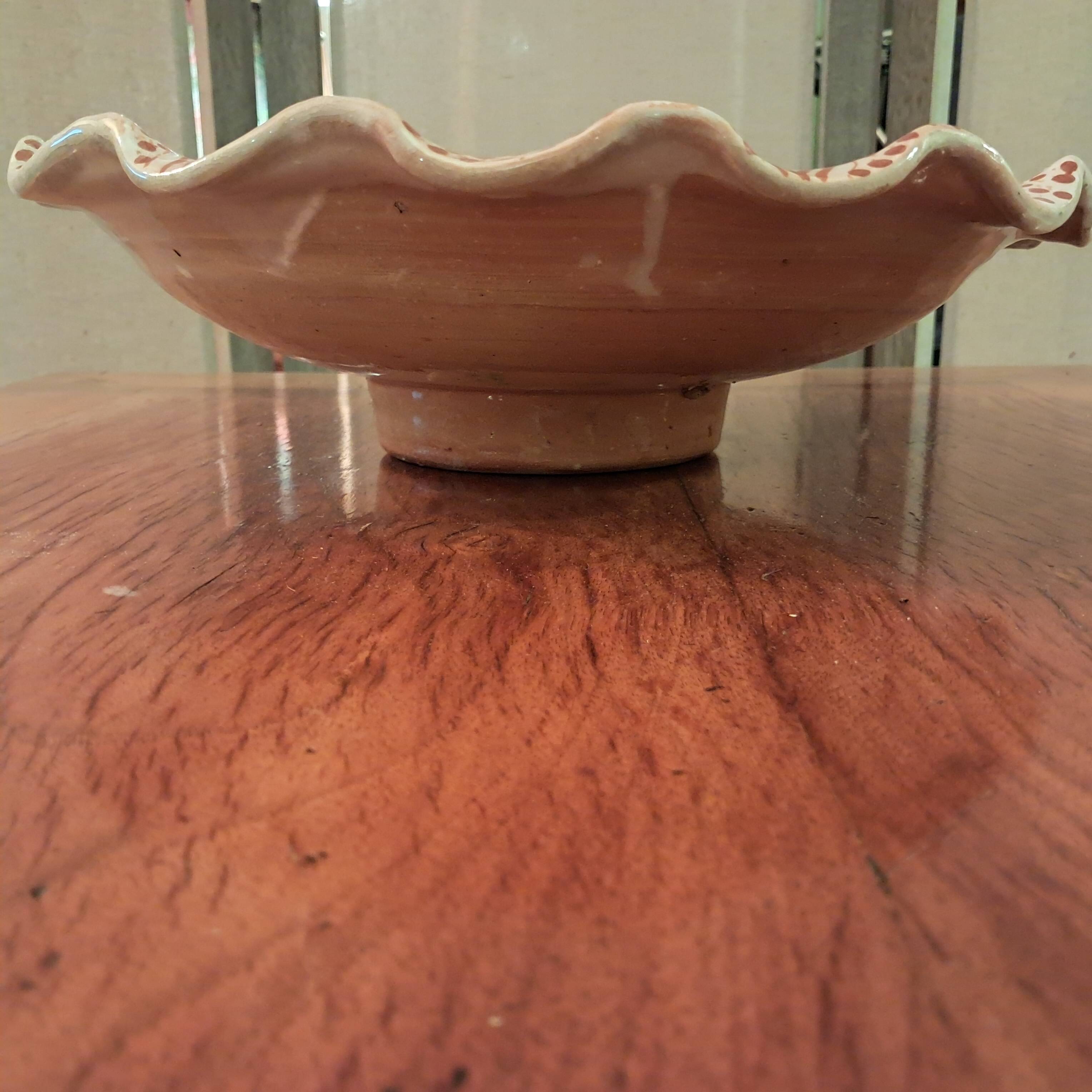 Moroccan handmade terracotta dish/salad bowl