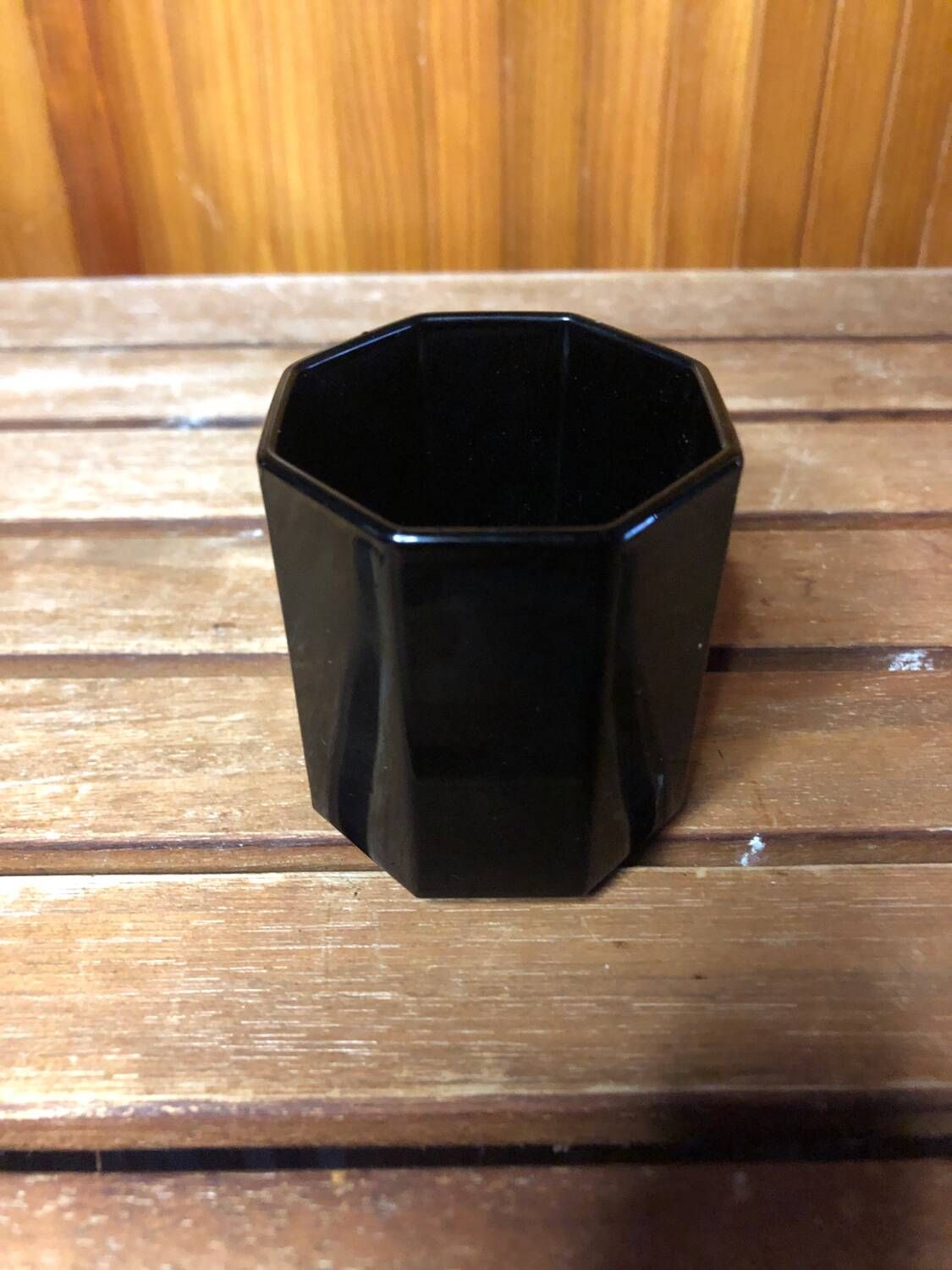 Series Of 8 ESSO Cups Black Ceramic Collection France Vintage