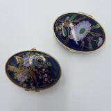2 enamel pill boxes