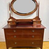 Edwardian Brocante Vintage Mahogany Dressing Table with Inlay 1900-1910