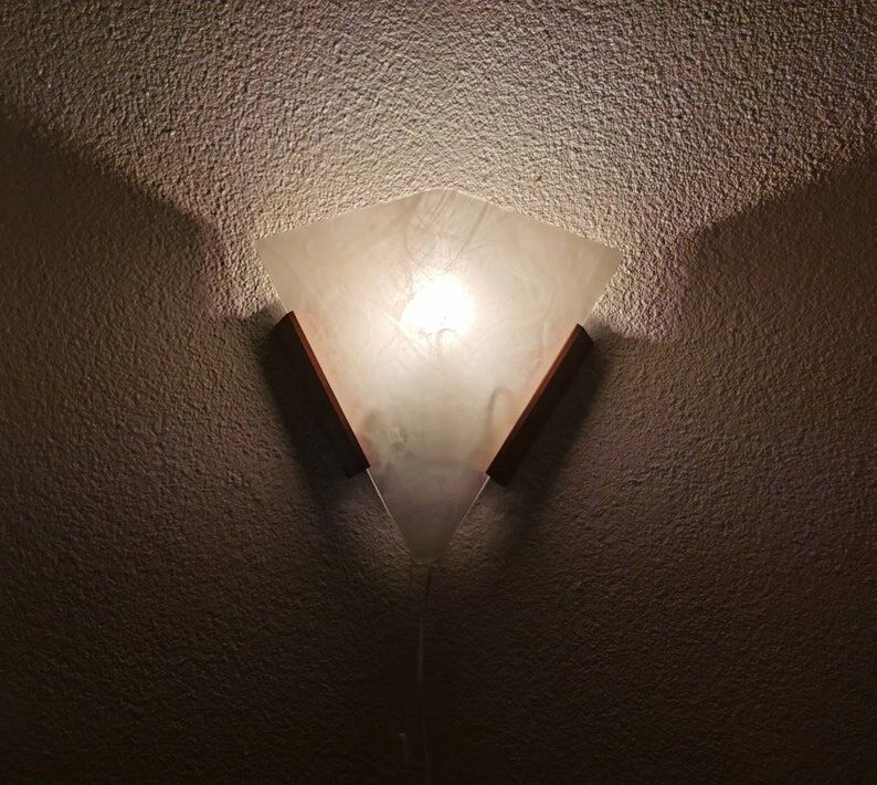 Glass wall lamp, 1980s