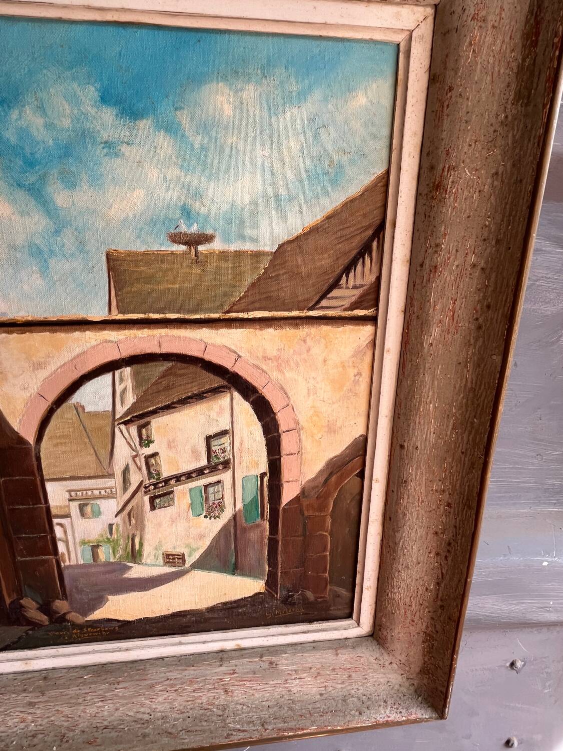 Tableau d'une cour Strasbourgeoise