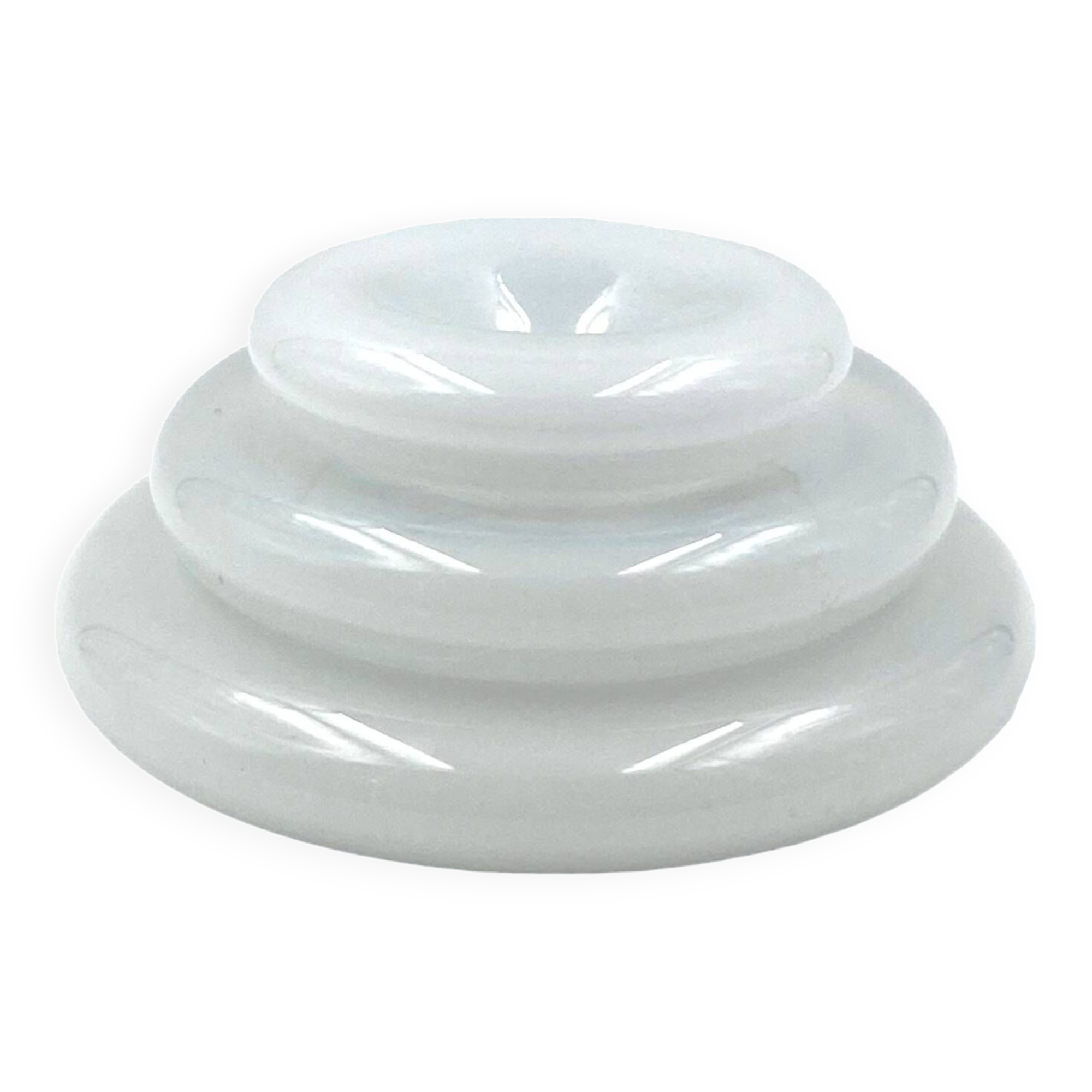 "Pomeri" cloudy crystal centerpiece / vide poche, Eleonore Peduzzi Riva, Vistosi Murano Italy, 1972