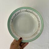 Set of 12 white, mint and gold soup plates, Mosèle de Luné model