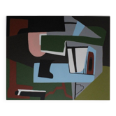 Original abstract painting "Powerful alignment" on canvas 100x81cm.