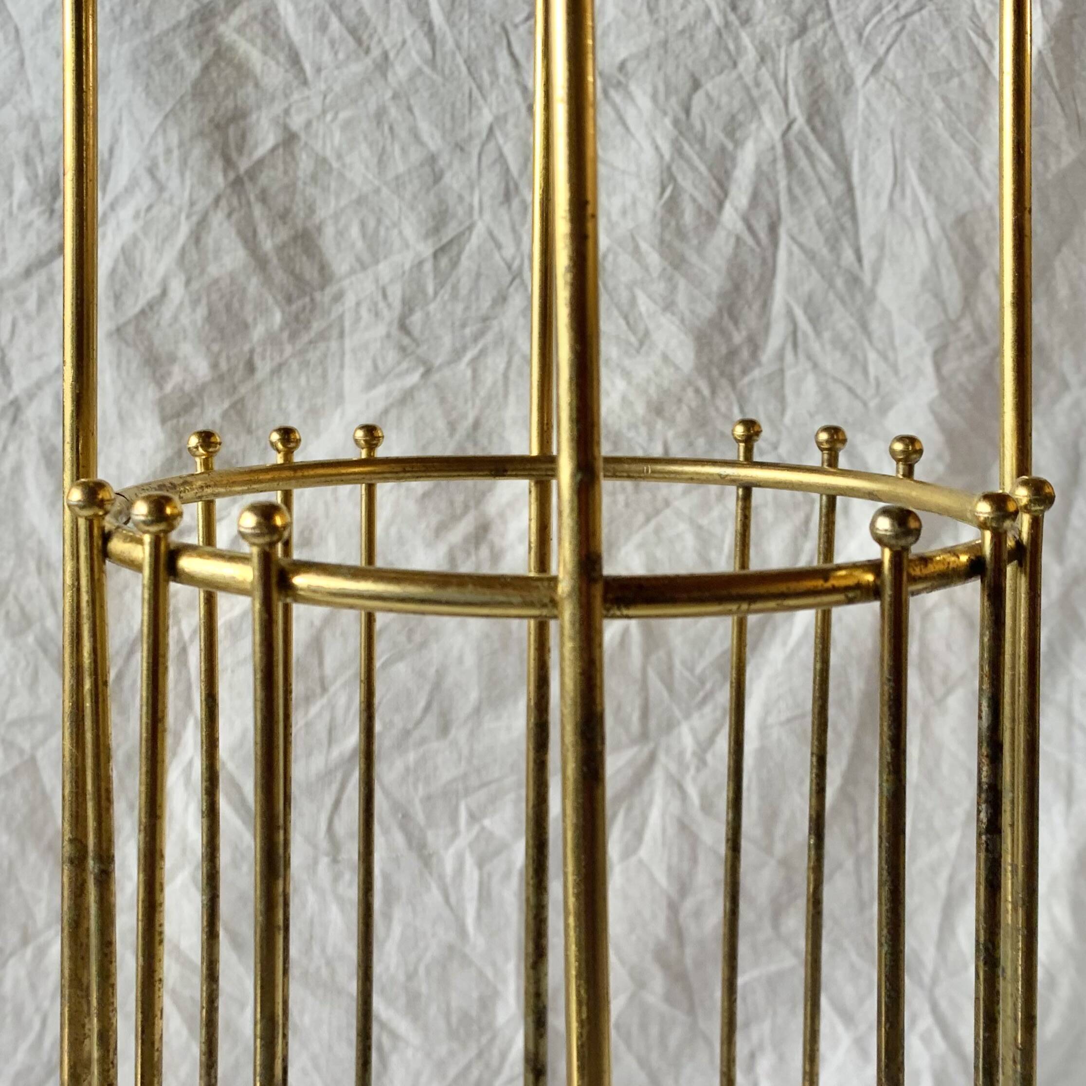 Vintage gold metal umbrella stand