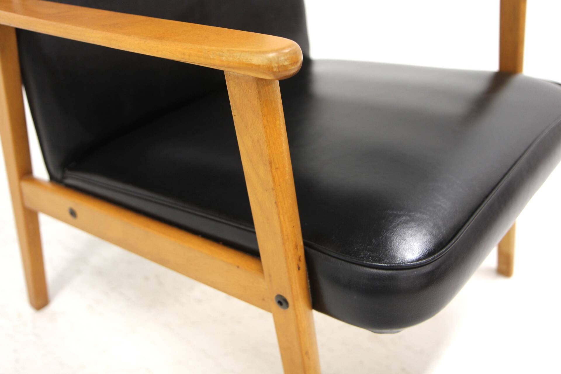 Scandinavian faux leather armchair, Sweden, 1960