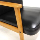 Scandinavian faux leather armchair, Sweden, 1960