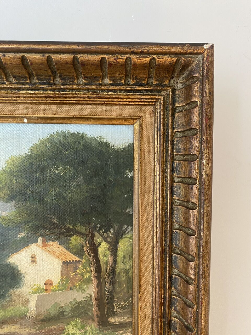 Tableau ancien, paysage provençal, signé, XXe siècle