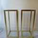 Pair of vintage 70s gold console tables by Pierre Vandel
