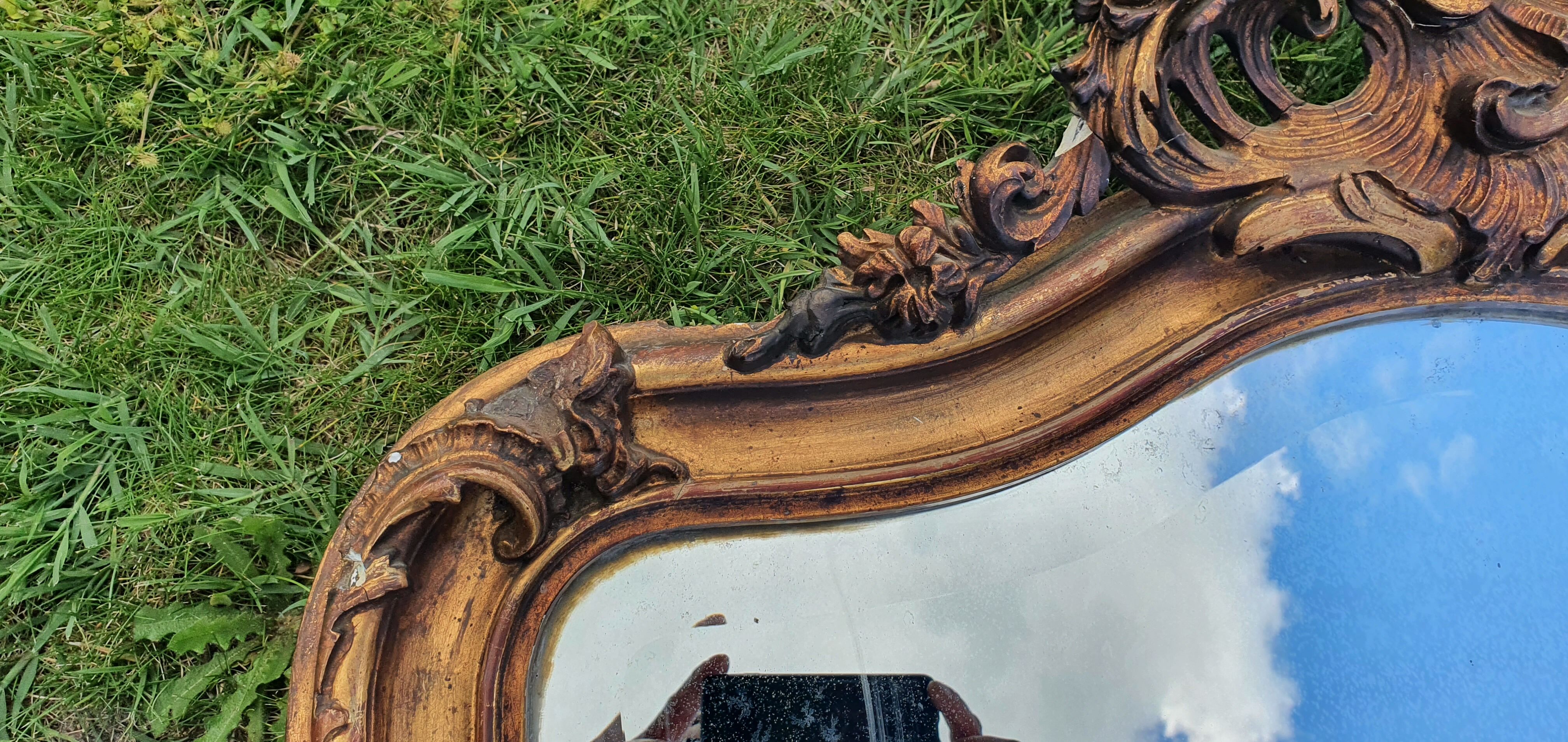 Gilded mirror of louis XV style fireplace 1900 79x145cm