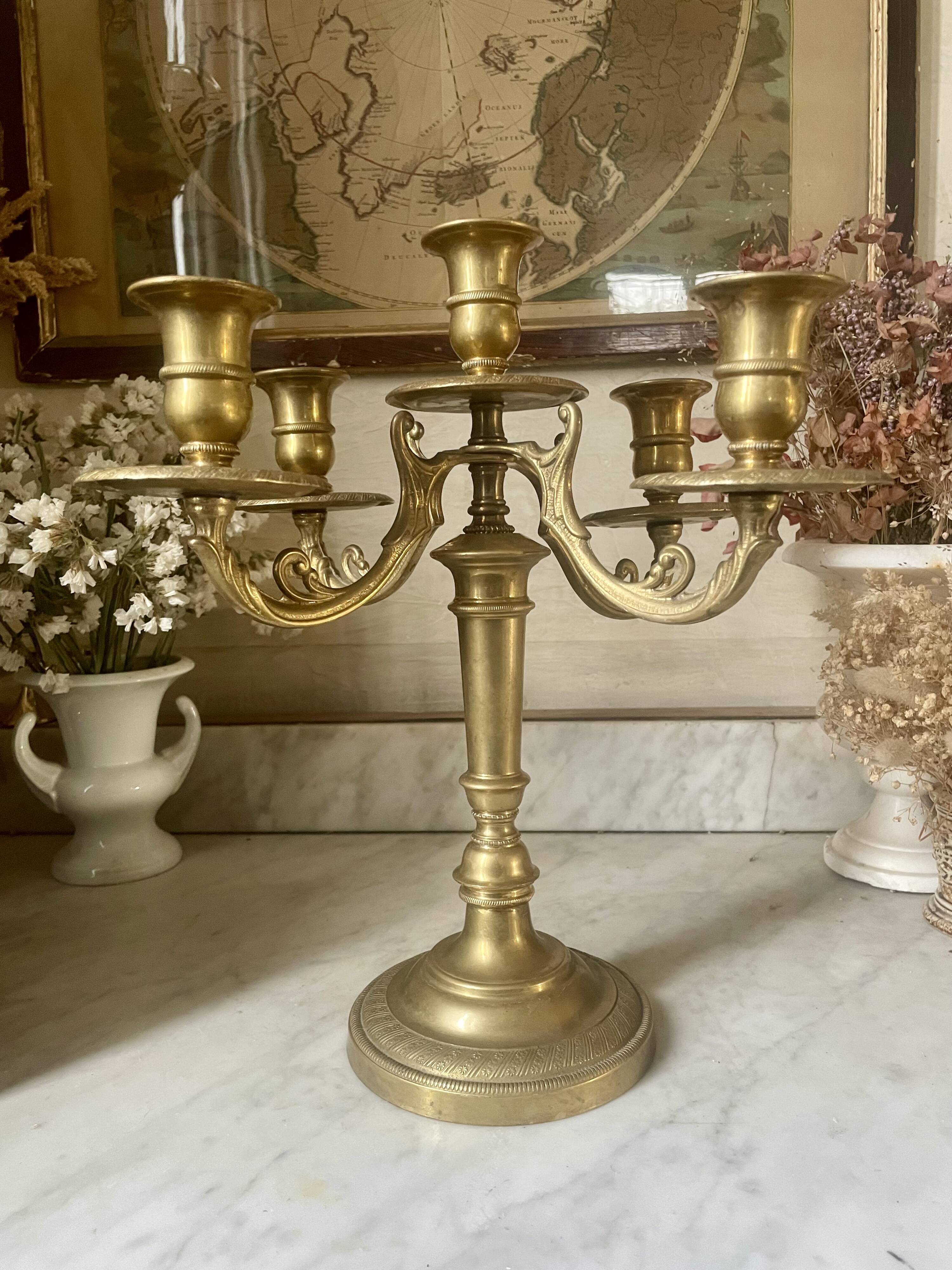 Golden bronze chandelier