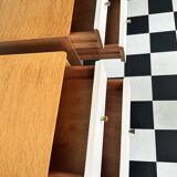 Vintage Retro Mid-Century Oak and Tola Bedside Cabinets by Limelight