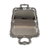 Plateau de service vintage en acier inoxydable Alfra Alessi de style baroque