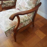 Four 1950s armchairs - wooden armrests